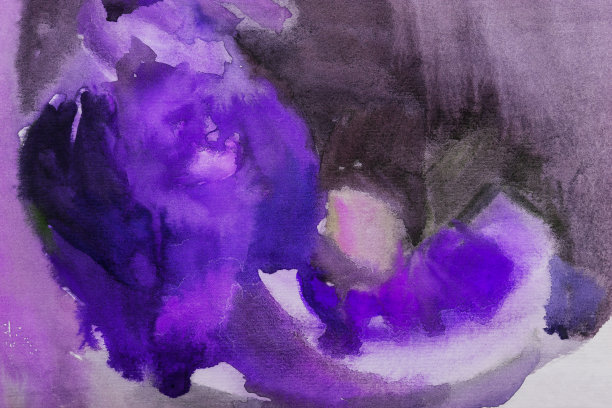 插图艺术画水彩静物一壶酒和南瓜在白色桌布上一个深紫色的夜晚背景图片下载