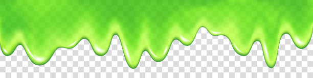 绿色黏液滴上隔离透明图片下载