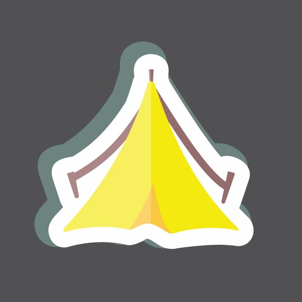 贴纸帐篷。适合作为狂野西部的象征。简单的设计可编辑。设计模板向量。简单的符号说明图片下载