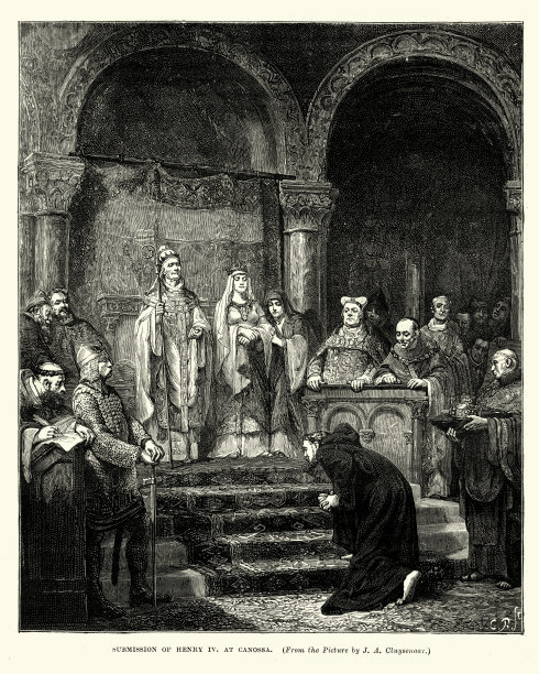 神圣罗马皇帝亨利四世在卡诺萨的投降图片下载