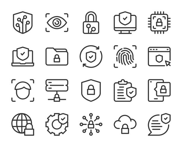 数字安全-线路图标图片下载