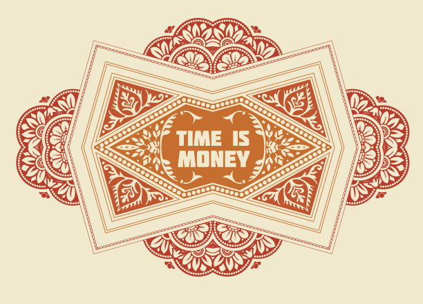 复古标签与花的细节图片下载