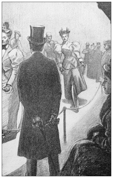 古董运动插画:街头自行车图片下载