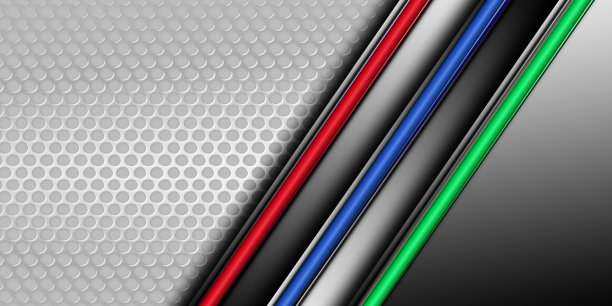 公司技术背景与彩色装饰线和圆形网格。未来技术现代旗帜设计。图片下载