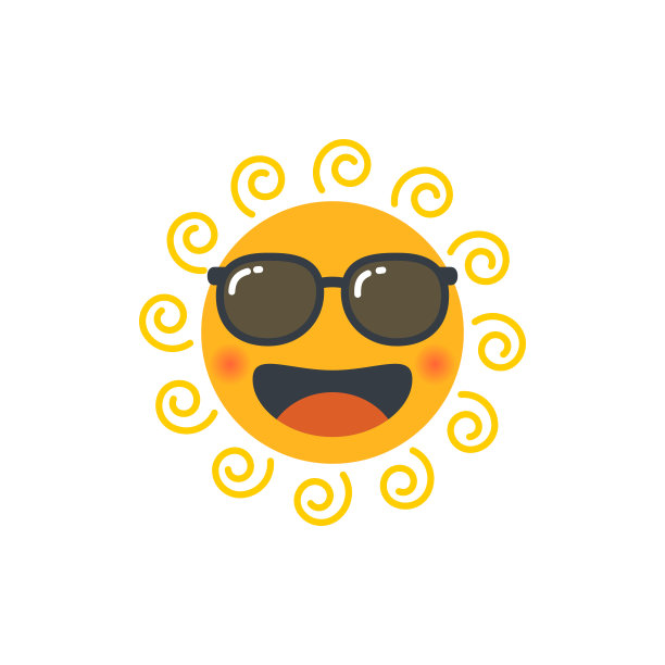 快乐滑稽微笑太阳图片下载
