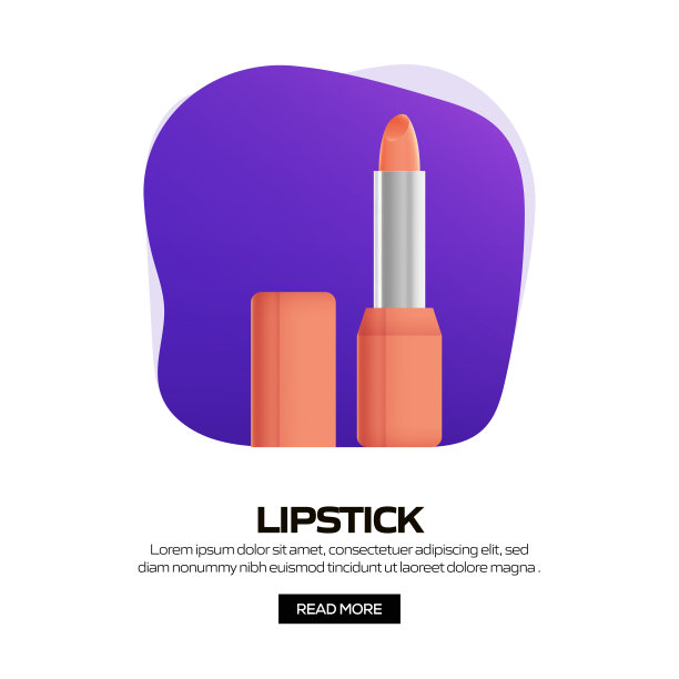 口红概念彩色矢量插图在平面卡通风格。美，身体护理和化妆品相关的现代矢量插图的社交媒体帖子图片下载