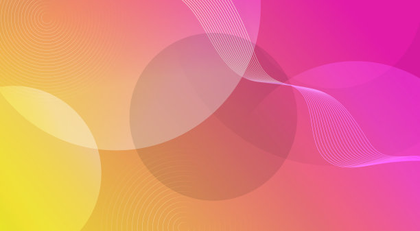现代橙色，粉红色和红色梯度几何形状的圆形设计在抽象的液体背景图片下载