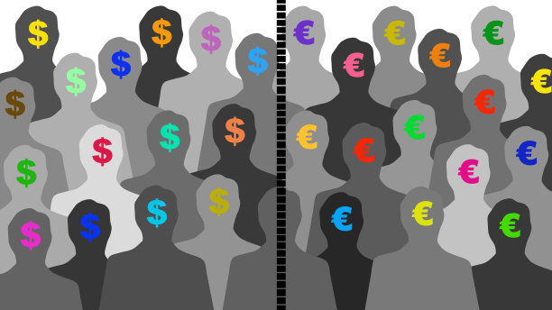 美元和欧元的分歧图片下载