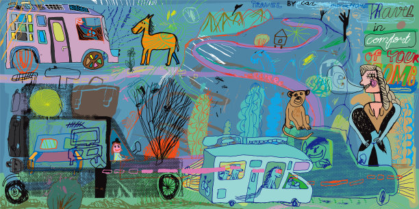 在房车里旅行图片下载