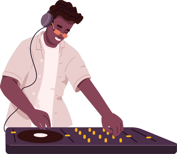 DJ播放电子音乐与音频控制器图片下载