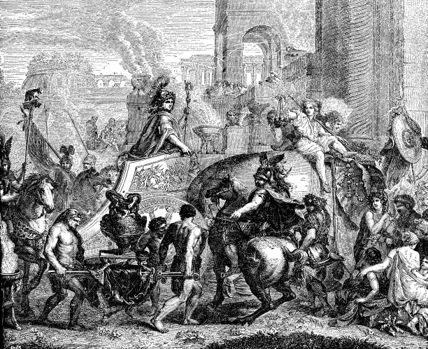 查尔斯·勒·布伦画作：亚历山大大帝进入巴比伦 - 17世纪图片下载