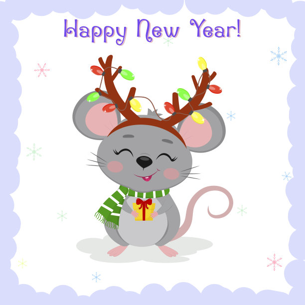 圣诞快乐，新年快乐可爱的灰色图片下载