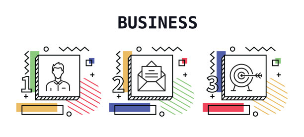 业务，矢量风格的细线图标。图标，信息图形，移动和网页等。颜色视图，准备好模板。图片下载