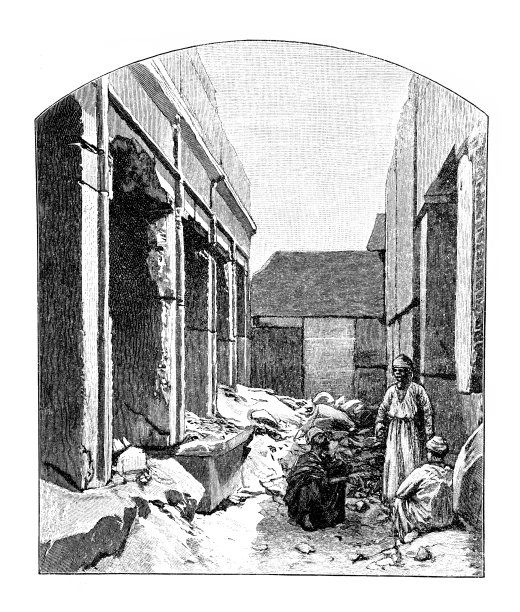 古庙内凉亭的一部分图片下载