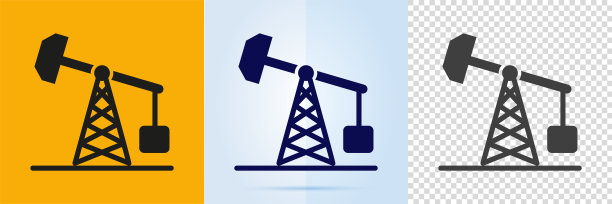 石油钻机图标集。图片下载