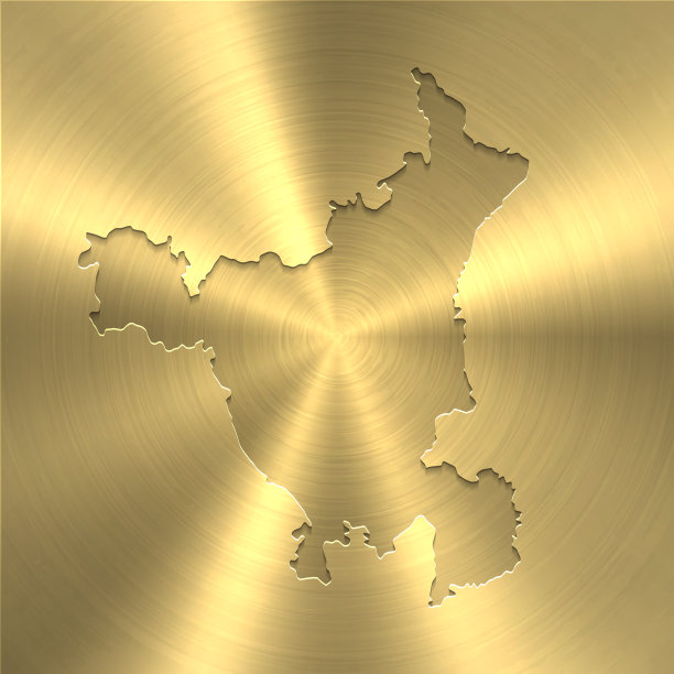 哈里亚纳邦地图上的金色背景-圆形拉丝金属纹理图片下载