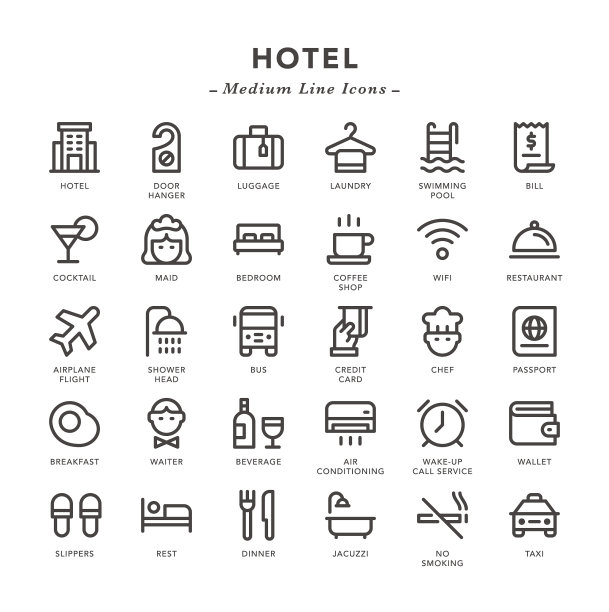 酒店-中线图标图片下载