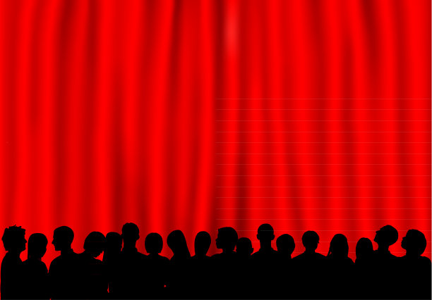 剧院人群剪影(完成-一个剪切路径隐藏腿图片下载
