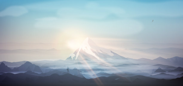 晨雾中的群山图片下载