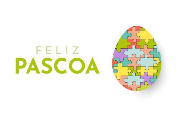 葡萄牙和巴西的复活节快乐卡片，费利斯帕斯科的背景。向量图片下载
