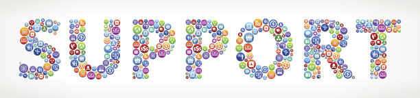 支持业务和财务矢量按钮图片下载