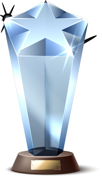现实玻璃奖杯明星形状水晶获奖者图片下载