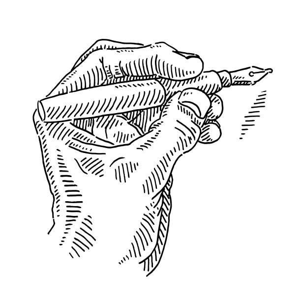 书写手握钢笔绘画图片下载