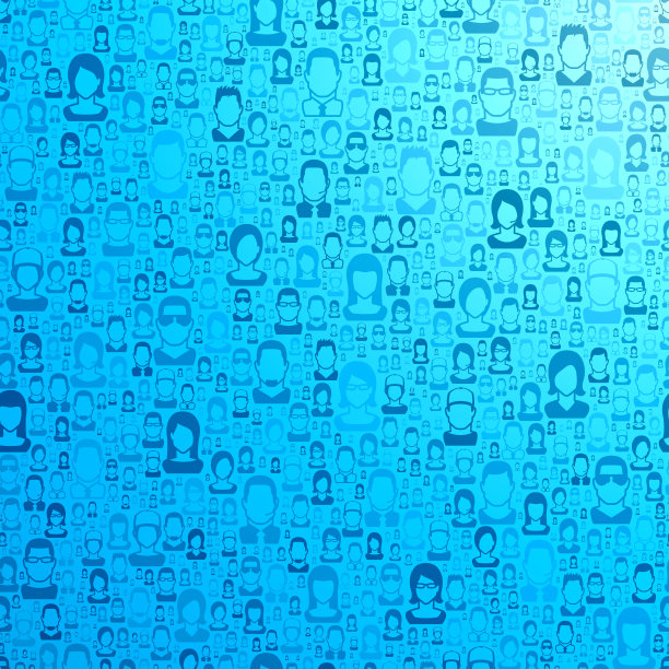 抽象蓝色背景-人物图案图片下载