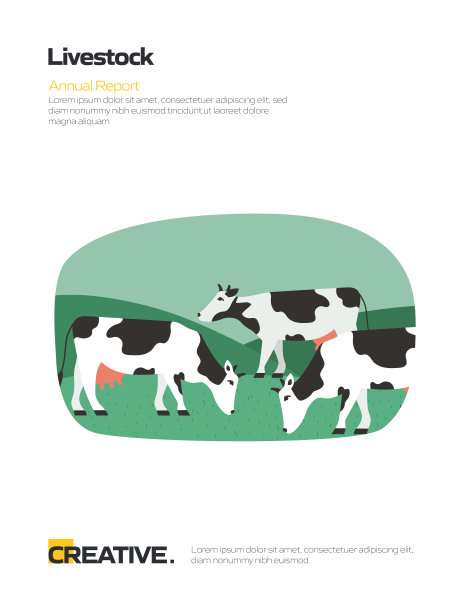 采购产品家畜，农场概念平面设计的海报，封面和横幅。现代平面设计矢量插图。图片下载