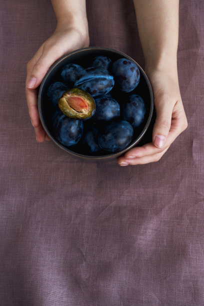 李子水果收获图片下载