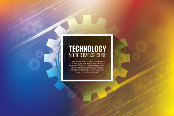 矢量插图齿轮在电路板上图片下载