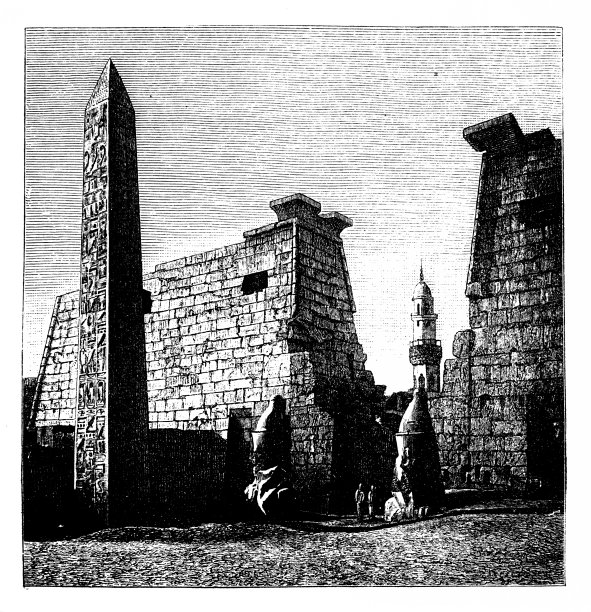 埃及卢克索神庙（古底比斯），建于公元前1400年，原第二塔门自1836年以来矗立在巴黎协和广场上图片下载