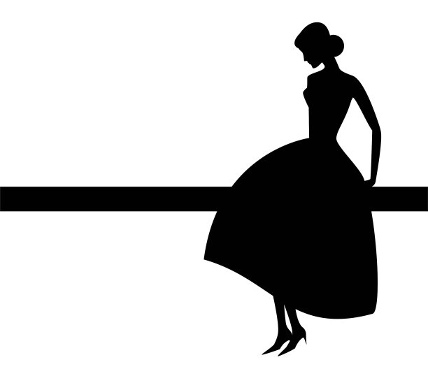 一个美丽女孩的剪影图片下载