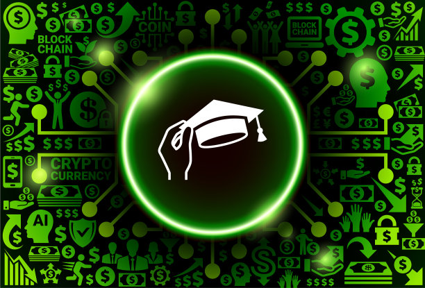货币和加密货币背景上的毕业图标图片下载
