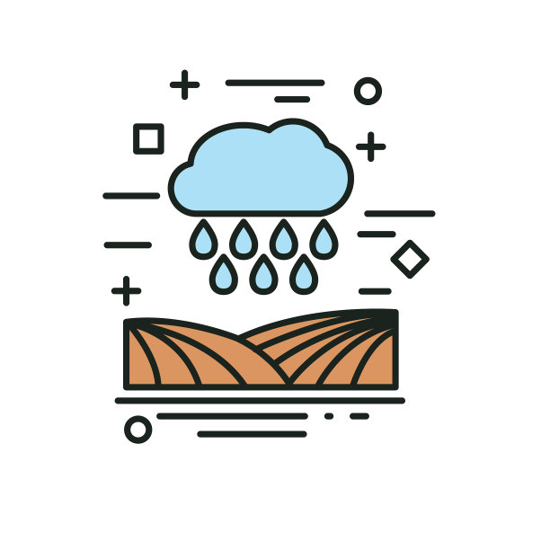 田野云农业和农业细线图标图片下载