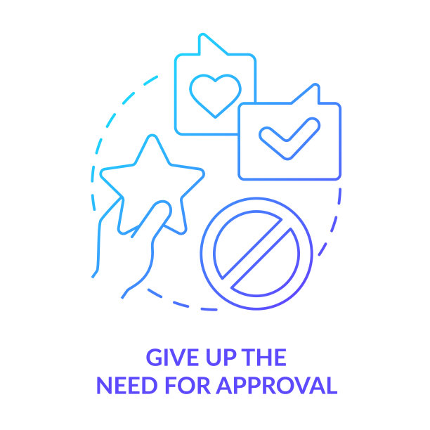 放弃需要认可的蓝色渐变概念图标图片下载