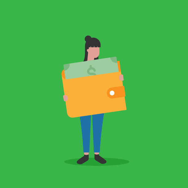 拿着大钱包的女人图片下载