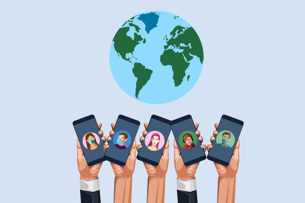 手握智能手机，在社交网络上冲浪图片下载