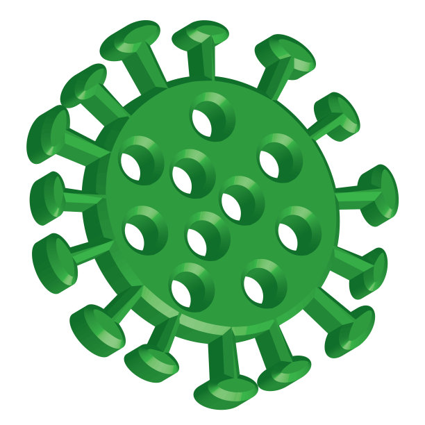 三维绿色冠状病毒图标图片下载