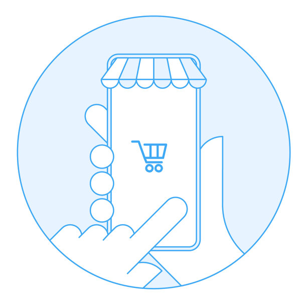 手持智能手机与网上购物的概念图片下载