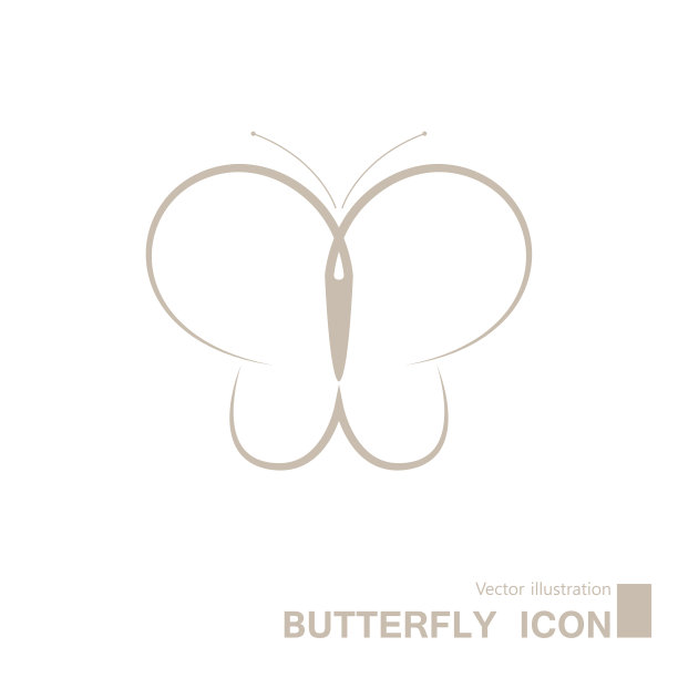 矢量绘制的蝴蝶图标。图片下载