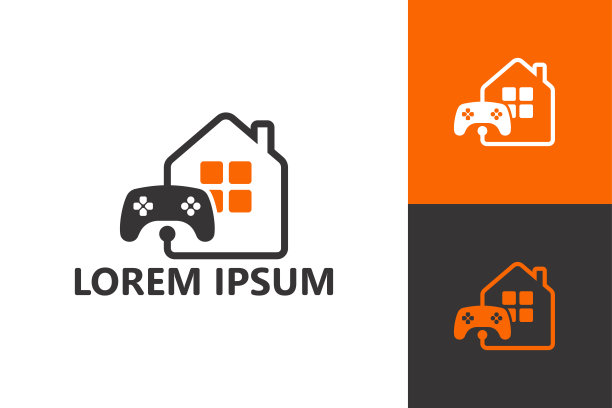 游戏屋标志模板设计矢量图片下载