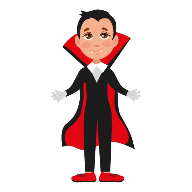 男孩穿着节日的万圣节服装图片下载