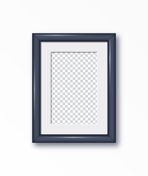 逼真的深蓝色画框或照片图片下载