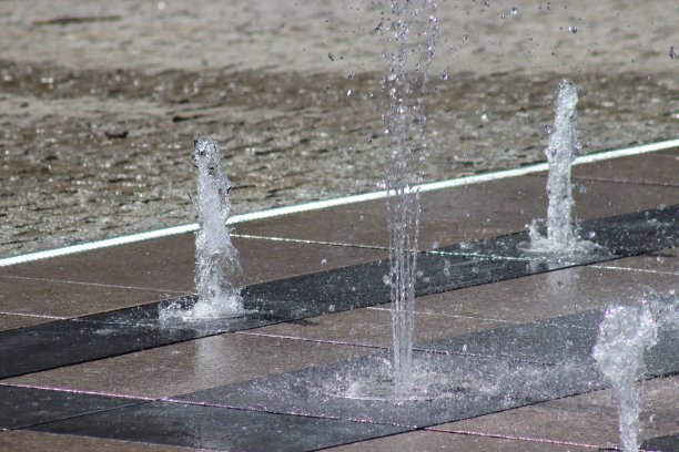 夏日里的城市喷泉图片下载