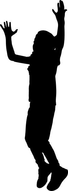 一个女孩跳着舞的剪影图片下载