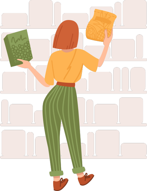 女孩在白色背景下购物图片下载