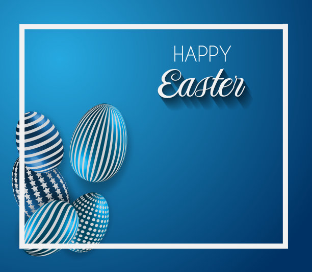原始的复活节设计模板与光滑的3D鸡蛋。图片下载