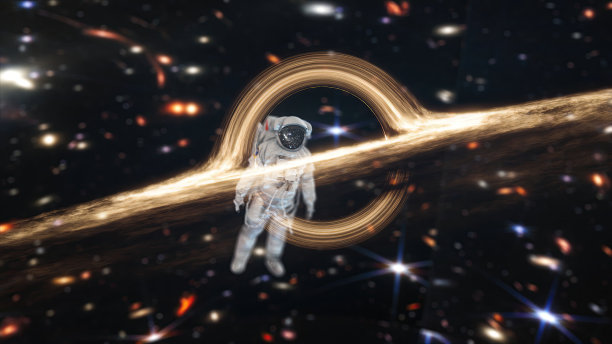 探索天体边界:一个开创性的宇航员拥抱无边无际的宇宙，沉浸在最先进的太空装备。迷人的超高清图像。图片下载