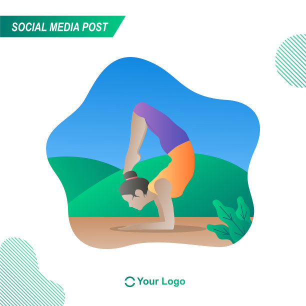 瑜伽锻炼女孩平设计做瑜伽的女人图片下载